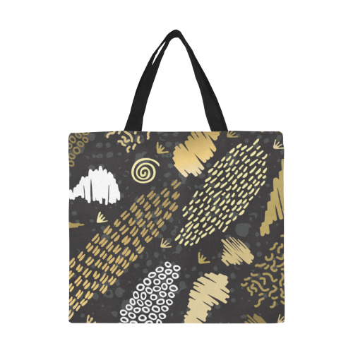Gold Digger Memphis All Over Print Canvas Tote Bag/Large (Model 1699)