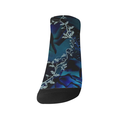 Floral design, blue colors Women's Ankle Socks
