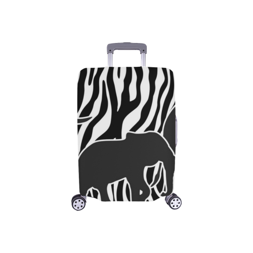 ELEPHANTS to ZEBRA stripes black & white Luggage Cover/Small 18"-21"