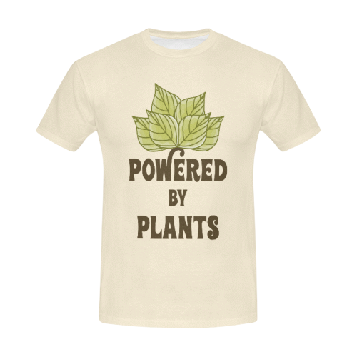 Powered by Plants (vegan) All Over Print T-Shirt for Men/Large Size (USA Size) Model T40)