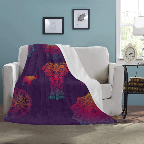 Colorful Elephant Mandala Ultra-Soft Micro Fleece Blanket 50"x60"