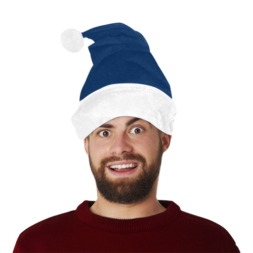 Team Colors Blue and White Santa Hat