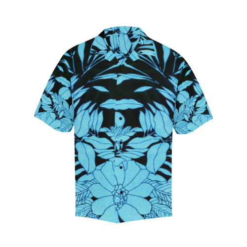 blue floral watercolor look 1 Hawaiian Shirt (Model T58)