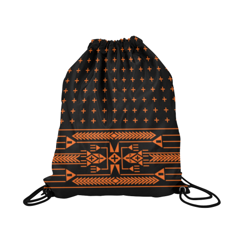 The Path Orange design Large Drawstring Bag Model 1604 (Twin Sides)  16.5"(W) * 19.3"(H)