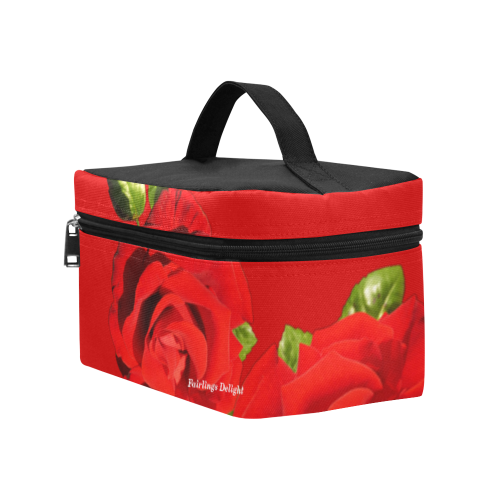 Fairlings Delight's Floral Luxury Collection- Red Rose Cosmetic Bag/Large 53086a2 Cosmetic Bag/Large (Model 1658)