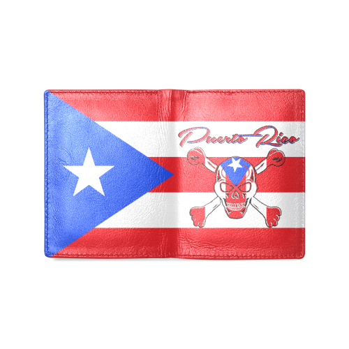Puerto Rican Pride Men's Leather Wallet (Model 1612)
