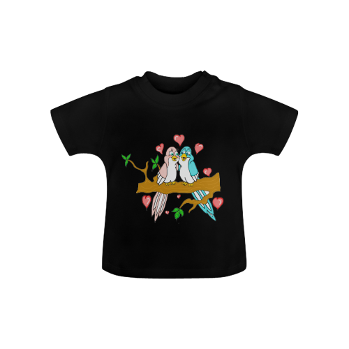 Love Birds Black Baby Classic T-Shirt (Model T30)