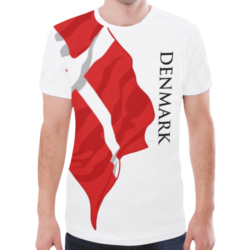 Denmark Men's Classic Flag Tee 2.0 (White) New All Over Print T-shirt for Men (Model T45)