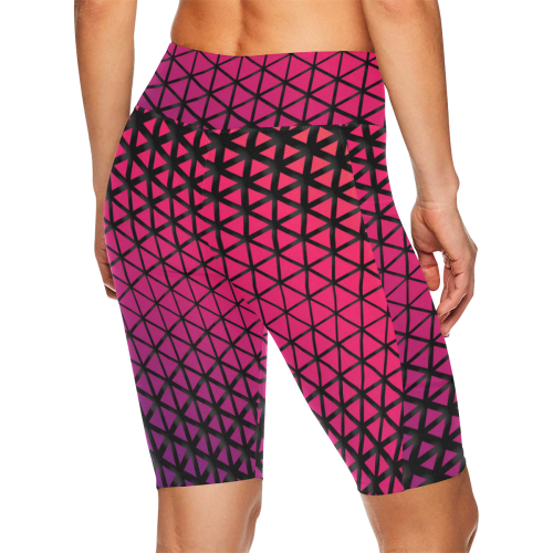triangle patterns #pattern Women's Workout Half Tights (Model L42)