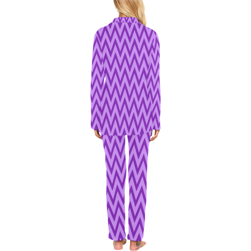 Chevron Purples Women's Long Pajama Set