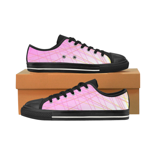 pink--blocks Exotic design lines III Men's Classic Canvas Shoes/Large Size (Model 018)