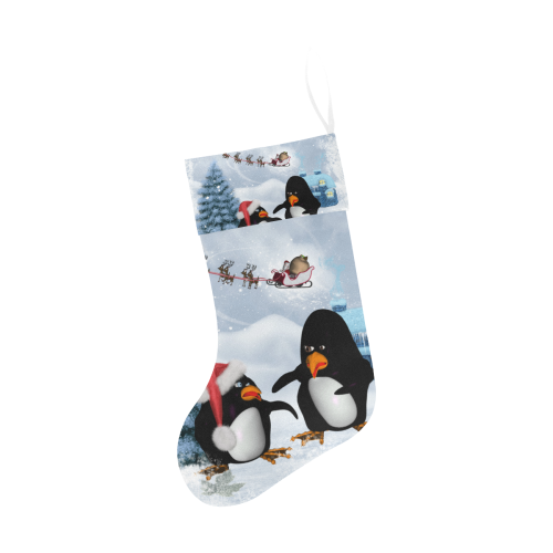 Christmas, funny, cute penguin Christmas Stocking