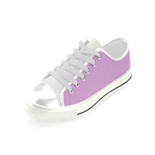 color plum Low Top Canvas Shoes for Kid (Model 018)