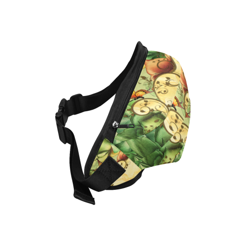 Colorful flowers with butterflies Fanny Pack/Large (Model 1676)