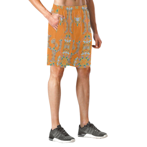 orange nature Men's All Over Print Elastic Beach Shorts (Model L20)