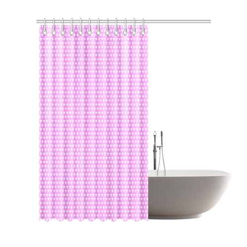 Pretty Pink Hearts Shower Curtain 72"x84"