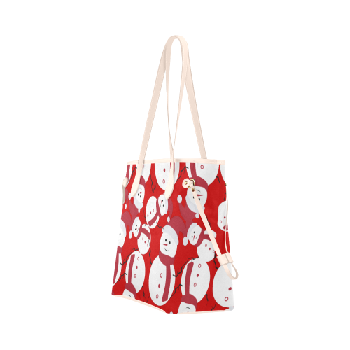 Snowman RED Clover Canvas Tote Bag (Model 1661)