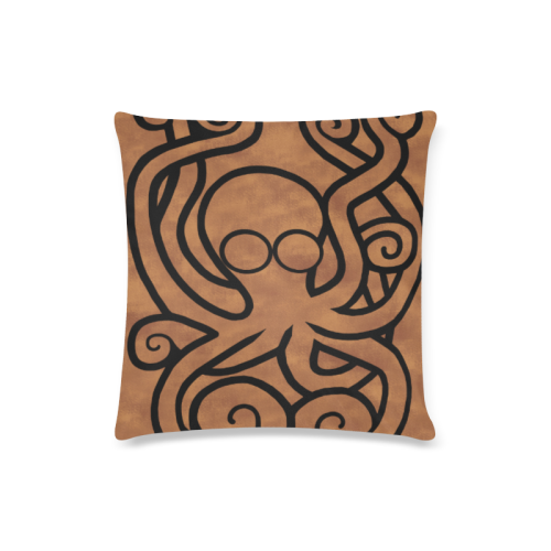 Octo-Doodle-Pus Brown Custom Zippered Pillow Case 16"x16"(Twin Sides)