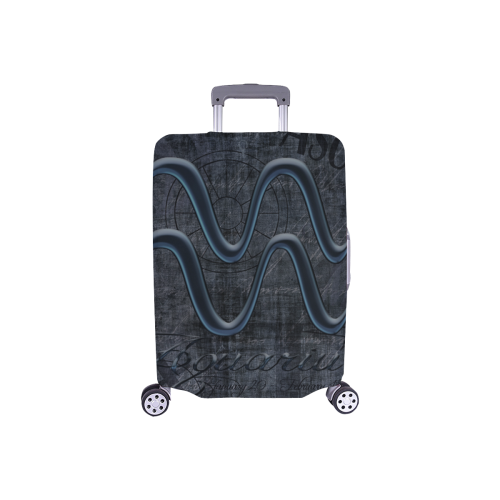 Astrology Zodiac Sign Aquarius in Grunge Style Luggage Cover/Small 18"-21"
