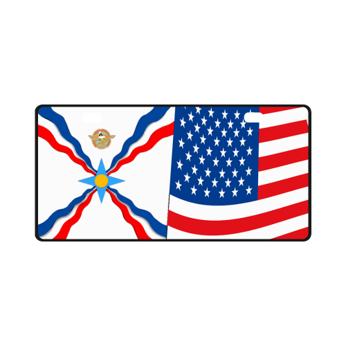 Assyria American Flags License Plate