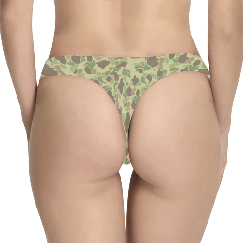 US duck hunter summer camouflage Women's All Over Print Thongs (Model L30)