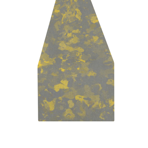 Gray and Yellow Paint Splash Table Runner 16x72 inch