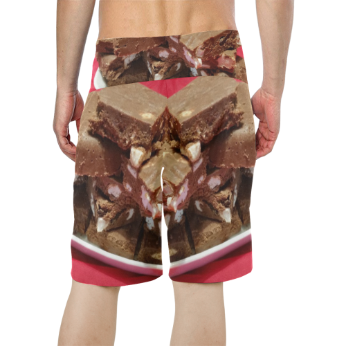 Cherry Chocolate Marshmallow Fudge On A Plate Men's All Over Print Board Shorts (Model L16)