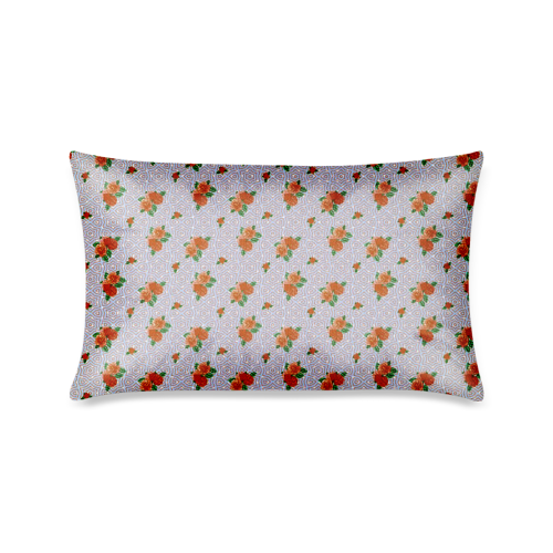 Roses and Pattern 1A by JamColors Custom Zippered Pillow Case 16"x24"(One Side Printing)