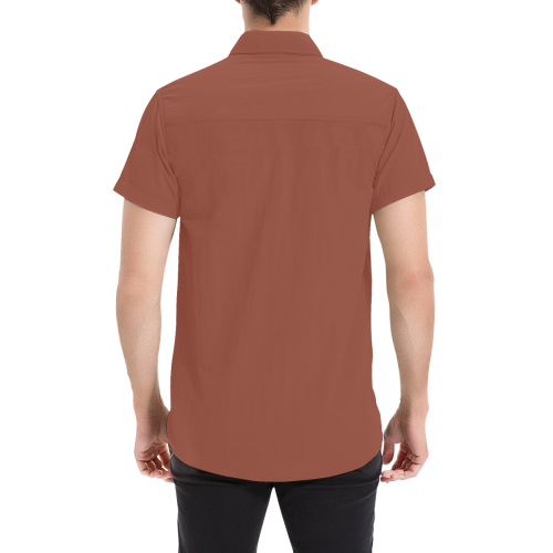 color chestnut Men's All Over Print Short Sleeve Shirt (Model T53)
