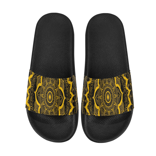 MANDALA SUNSHINE Men's Slide Sandals/Large Size (Model 057)