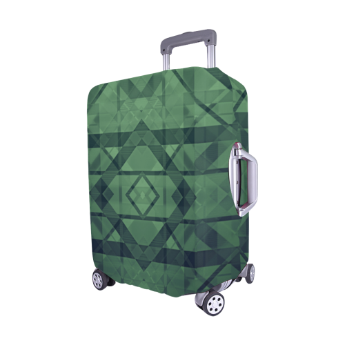 Sci-Fi Green Monster  Geometric design Luggage Cover/Medium 22"-25"