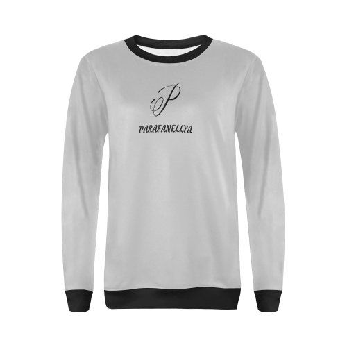 Parafanellya Light Grey Women's Sweatshirt All Over Print Crewneck Sweatshirt for Women (Model H18)