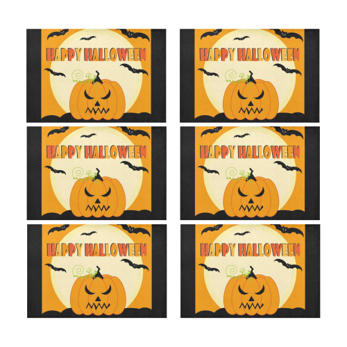 Happy Halloween Jack-O-Lantern Placemat 12’’ x 18’’ (Six Pieces)