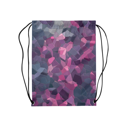 purple pink magenta mosaic #purple Medium Drawstring Bag Model 1604 (Twin Sides) 13.8"(W) * 18.1"(H)