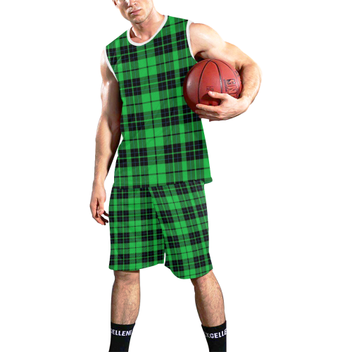 GREEN TARTAN All Over Print Basketball Uniform