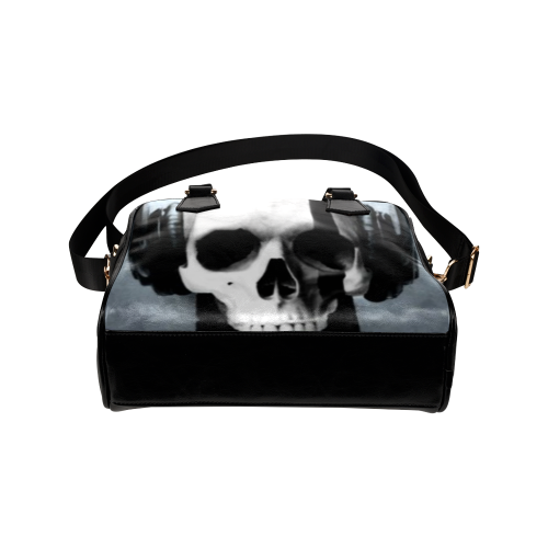 Cool Skulls Techno Silver Metallic Shoulder Handbag (Model 1634)