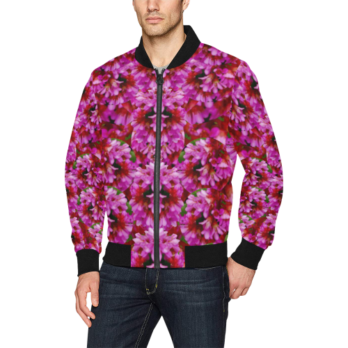 Happy florals  giving  peace All Over Print Bomber Jacket for Men (Model H31)