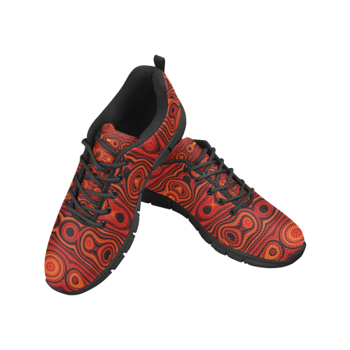 Brown Abstract Pattern Men's Breathable Running Shoes (Model 055)
