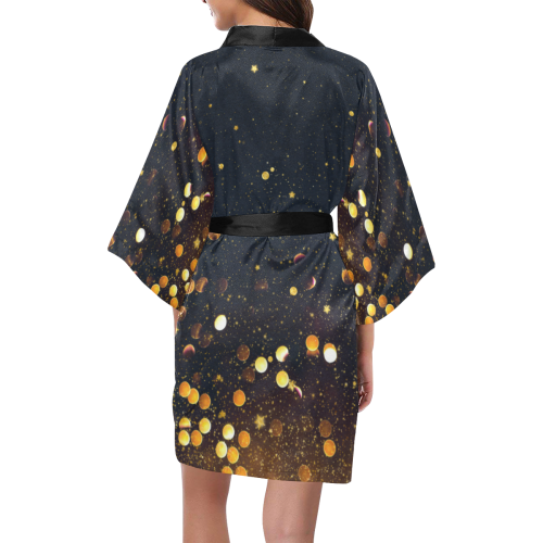 Golden Shimmer Kimono Robe