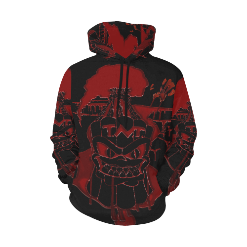 T.N.T Bloody Hoodie Black All Over Print Hoodie for Men/Large Size (USA Size) (Model H13)