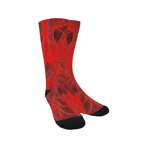 Red Fractal looks like Blood and Flesh Men's Custom Socks