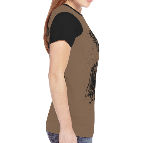 Retro Futurism Steampunk Adventure Soldier 1 New All Over Print T-shirt for Women (Model T45)