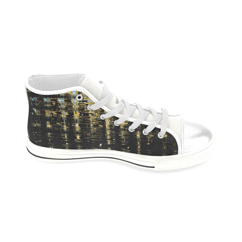 Abstract Men’s Classic High Top Canvas Shoes (Model 017)