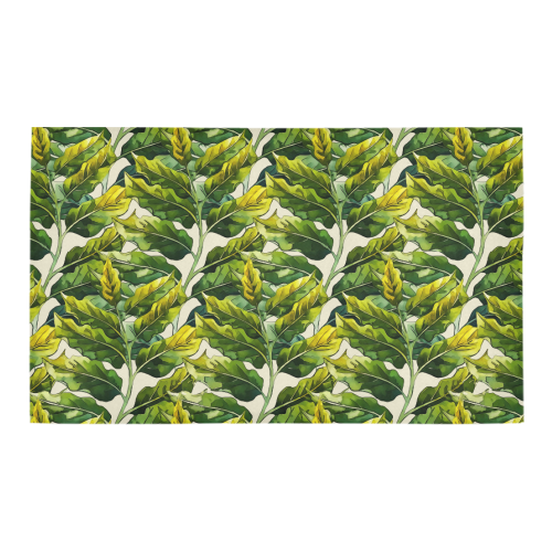 Yellow Green Wide Tropical Leaf pattern 6 Azalea Doormat 30" x 18" (Sponge Material)