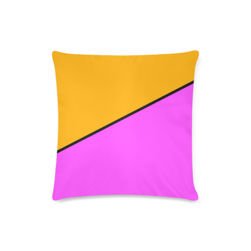 Tangerine Orange and Pink Custom Zippered Pillow Case 16"x16" (one side)