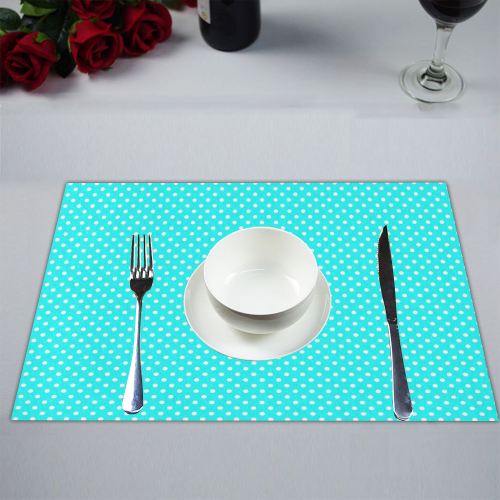 Baby blue polka dots Placemat 14’’ x 19’’ (Set of 6)