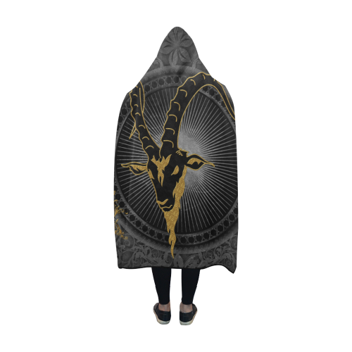 Billy-goat in black and gold Hooded Blanket 60''x50''