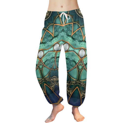 Majestic Topaz Ocean Kaleidoscope Half Women's All Over Print Harem Pants (Model L18)
