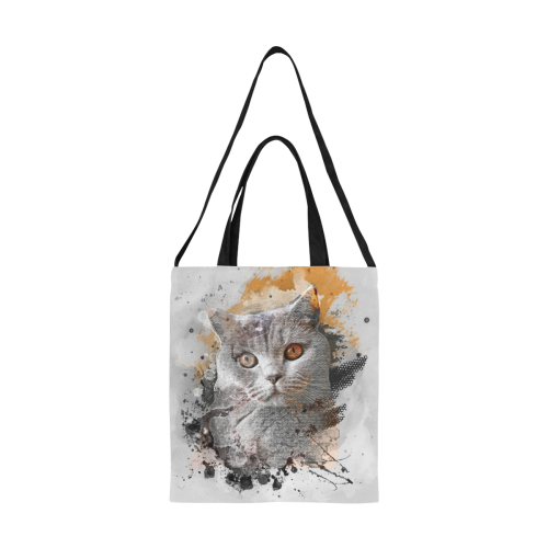 cat kitty art #cat #kitty All Over Print Canvas Tote Bag/Medium (Model 1698)