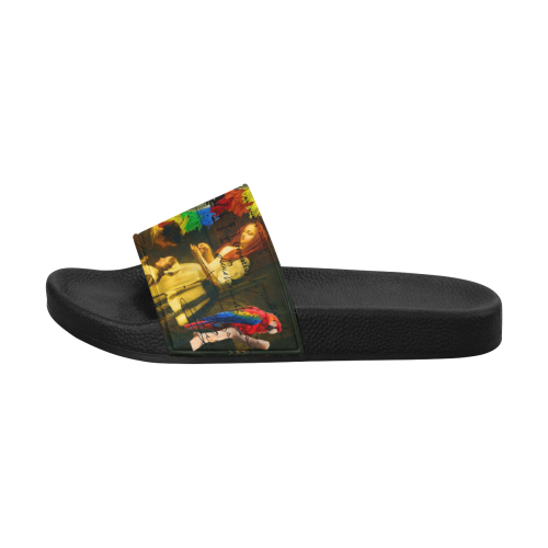 AND THIS, IS THE RAINBOW BRUSH CACTUS. II Women's Slide Sandals (Model 057)